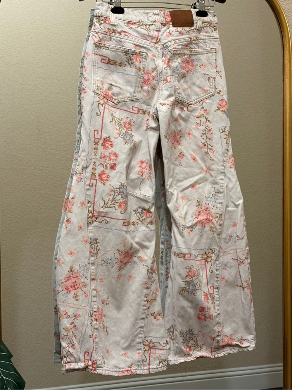 Free People We The Free Eden Printed Wide-Leg Jeans Size 26 - Picture 9 of 11